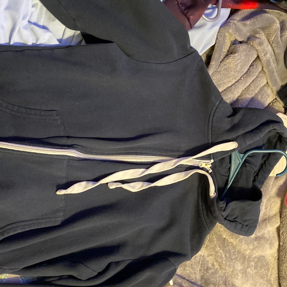 blue zip up